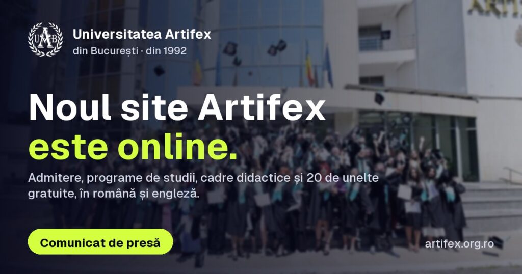 Universitatea ARTIFEX din București face un nou pas spre viitor: lansarea noului website oficial marchează o etapă importantă în procesul de modernizare și transformare digitală Universitatea ARTIFEX din București – noul website oficial este online